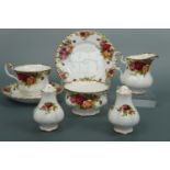 Royal Albert Old Country Rose tea ware and a cruet set