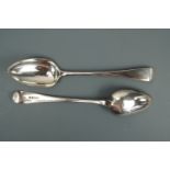 Two Georgian silver Hanoverian pattern table spoons, Peter, Anne and William Bateman, London, 1802