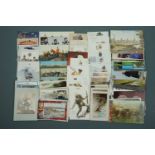 A quantity of postcards including military uniform studies etc