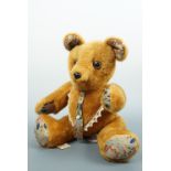 A vintage Liberty of London fabric swatch Teddy bear, "Just an Old Fashioned Bear" retailed by