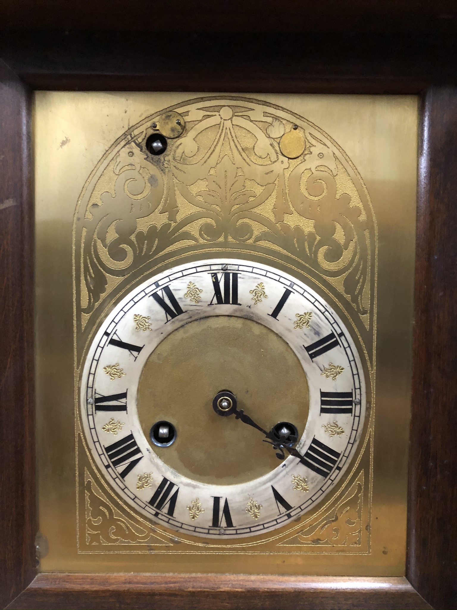 A late 19th Century Junghans walnut-cased bracket clock, having a three-train movement striking on - Image 2 of 5