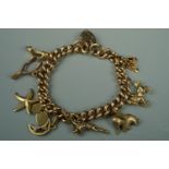 A 9 ct gold charm bracelet, 48.8 g