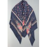 A contemporary as-new Liberty pure wool shawl / wrap, decorated in a pattern of scattered pink and