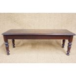 A Victorian mahogany long stool / window seat, 92 cm x 31 cm x 31 cm