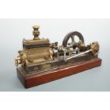 An engineer-made model horizontal steam engine, circa 1860, 28 cm