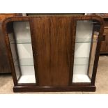 A 1930s glazed mahogany display cabinet, 145 cm x 124 cm