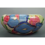 A Clarice Cliff Bizarre 'Blue Chintz' pattern fruit bowl, shape No. 55, circa 1932, 15.5 cm (