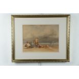 Manner of Richard Parkes Bonington, A pair of 19th Century watercolour coastal views, one