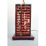 Two contemporary abacus style table lamps, 64 cm high