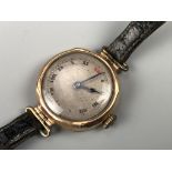 A 1920s lady's 9 ct gold cased wristlet watch