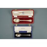 A cased 1952 Coronation commemorative silver trefid spoon, Reid & Sons Ltd, Sheffield, 1952, 17
