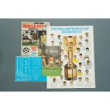 A 1970 England World Cup football squad poster, one other Mexico World Cup poster, a Shoot's