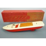 A boxed Swift electric toy motorboat, 42 cm