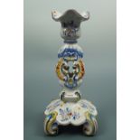 A maiolica candlestick, early 20th Century, 25 cm