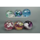 Six Caithness paperweights including Moon City