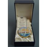 A Moorcroft limited edition enamel box by artist Peter Graves, 15/30, Cape Trafalgar, 4 × 7 cm