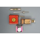 Collectors' items including an Alton Valvespout tinplate oil can, a watchmaker's oiler, spirit