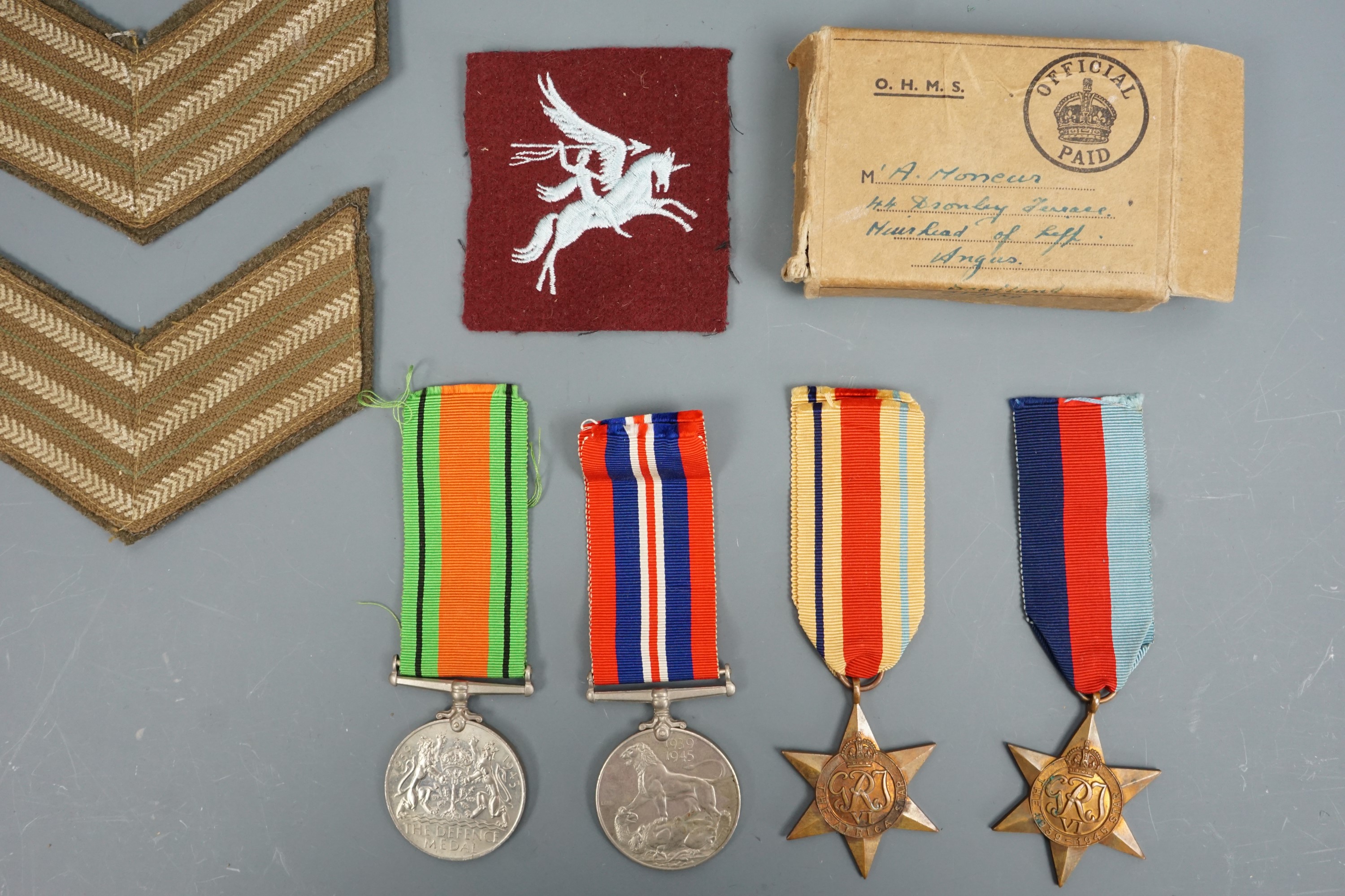 A Second World War Glider Pilot Regiment group, that of Sgt A D Moncur, comprising campaign medals - Image 2 of 4