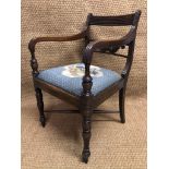 A Regency mahogany dining armchair