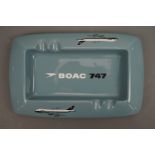 A Wade Regicor BAOC 747 Jumbo jet airliner ashtray, 25 cm x 16 cm