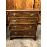 An old reproduction Georgian mahogany chest, of diminutive stature, 63 cm x 49 cm 72 cm