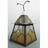 A 1930s anodised hall lantern