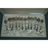 A cased set of French electroplate coffee spoons