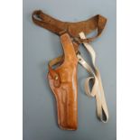 A leather pistol holster