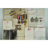 A Great War siblings' campaign medal group comprising 1914-15 Star, British War and Victory medals