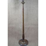 A George VI mahogany standard lamp and shade