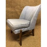A pair of George VI upholstered beech wood bedroom / lounge chairs