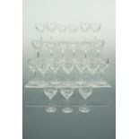 A quantity of cut glass drinking glasses