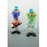 Two studio glass clowns, 27 and 24 cm