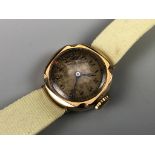 A 1920s lady's 9 ct gold cased Buren wristlet watch, [running]