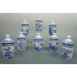 Contemporary Spode blue-and-white spice jars