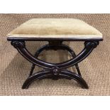 A William IV rosewood X-frame stool