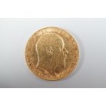 A 1905 gold half sovereign