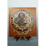 A Hull and Barnsley Railway livery arms coach panel, 37 cm x 34 cm