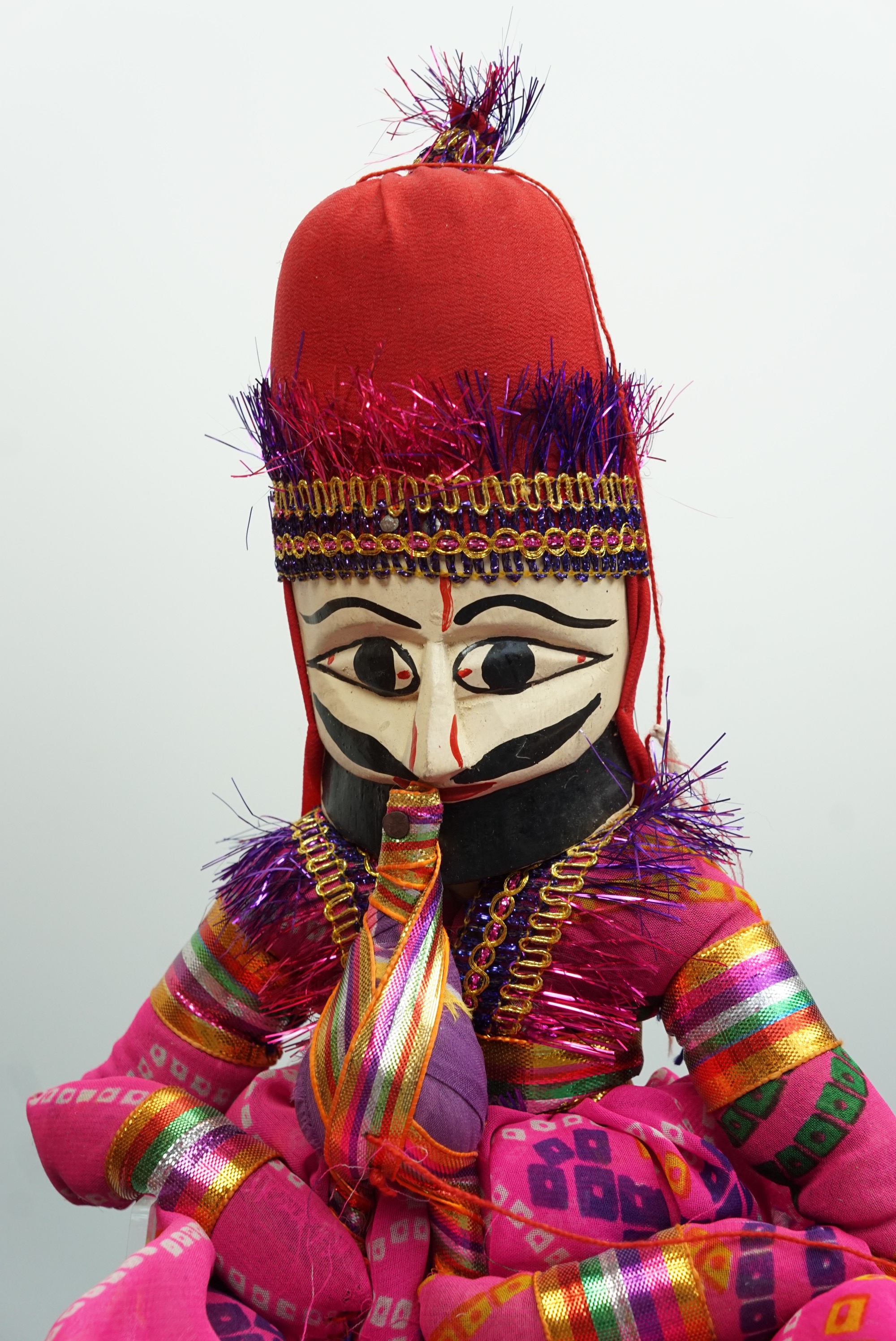 Three South Asian wooden dancing puppets, tallest 48 cm - Image 4 of 4
