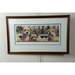A limited edition signed print, "Bordeaux Terriers", 63 × 38 cm