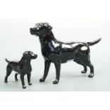 Two Beswick black Labradors, tallest 14 cm