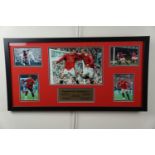 A framed group of football action photographs entitled "Manchester United Magnificent 7s", 40 cm x