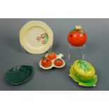 Sundry items of Carlton Ware including a tomato-form cruet set