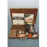 An artist's brushes and paints box