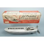 A boxed "Jet Propelled Silver Streak Model Speed Boat", 24 cm