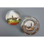 A late 19th Century Glasgow University souvenir glass paperweight together with a similar St
