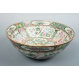 A late Quing Chinese Famille-rose stoneware bowl, 27 cm diameter