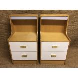 A pair of 1970s - 1980s white finished and illuminated bedside cabinets