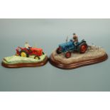Two items of Border Fine Art: Tractors Hay Cutting A27733 and Riding Up A2141 (a/f)