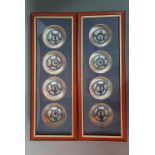 Contemporary framed oriental ceramic bowls